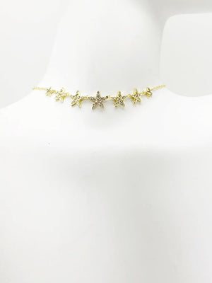 CZ 7-STAR CHOKER NECKLACE