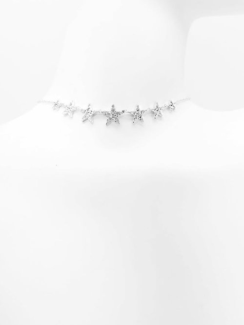 CZ 7-STAR CHOKER NECKLACE