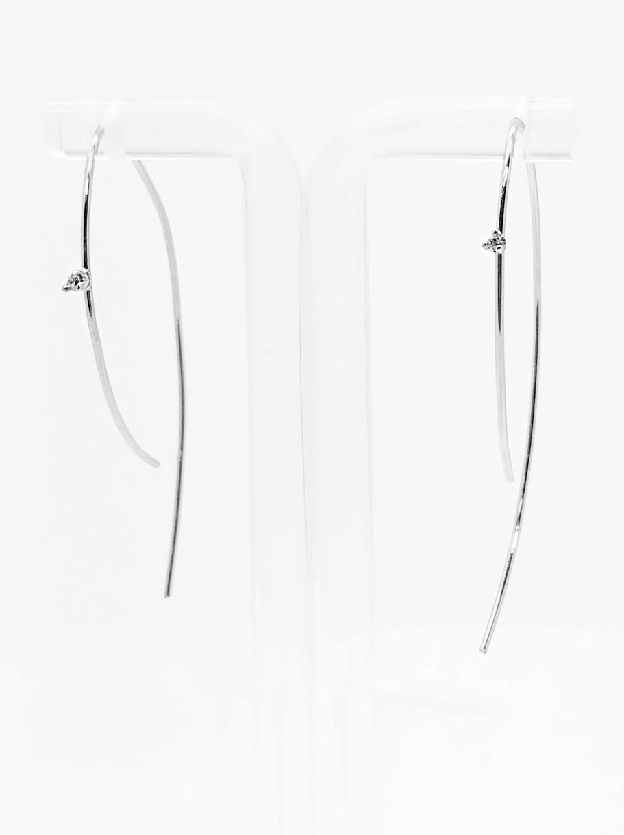 THIN BAR CZ DROP EARRING