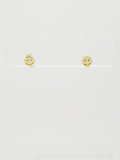 SMILEY FACE CZ STUDS