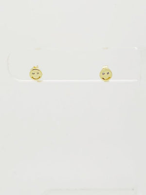 SMILEY FACE CZ STUDS