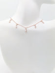 ROUND + TEARDROP SHAPED CZ SHAKER CHOKER NECKLACE