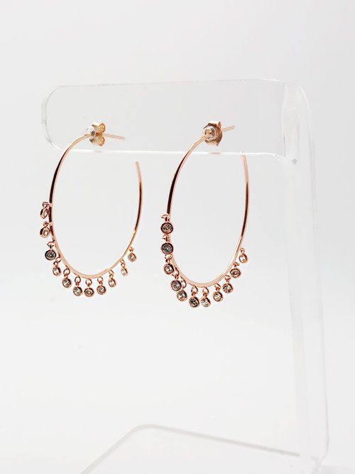 CZ SHAKER HOOP EARRING 24.00