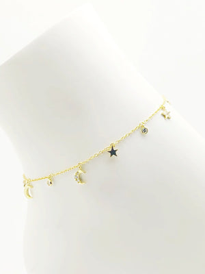 Star and Moon Anklet