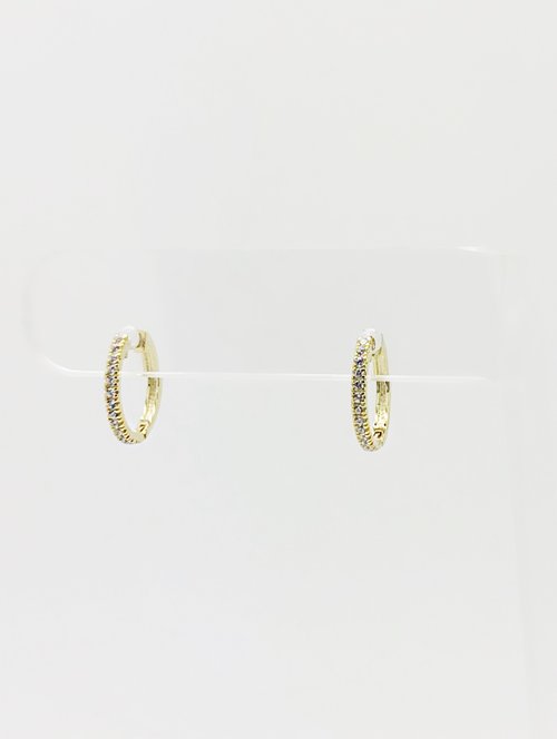 14.5MM CZ HOOP EARRINGS