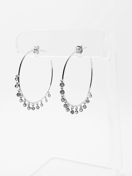 CZ SHAKER HOOP EARRING 24.00