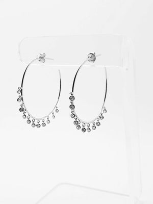 CZ SHAKER HOOP EARRING 24.00