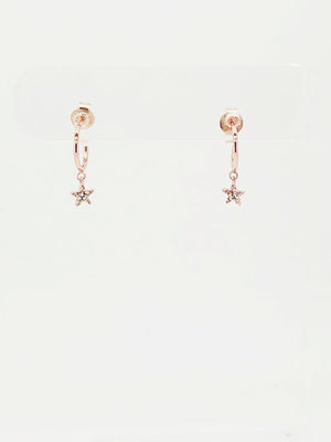 CZ STAR CHARM MINI HOOP EARRINGS