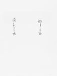 CZ STAR CHARM MINI HOOP EARRINGS