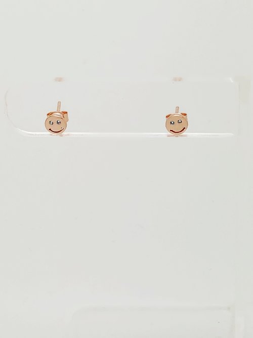 SMILEY FACE CZ STUDS