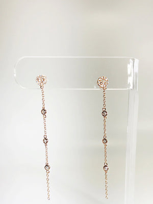 CIRCLE 3-CZ DROP EARRING