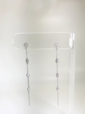 CIRCLE 3-CZ DROP EARRING