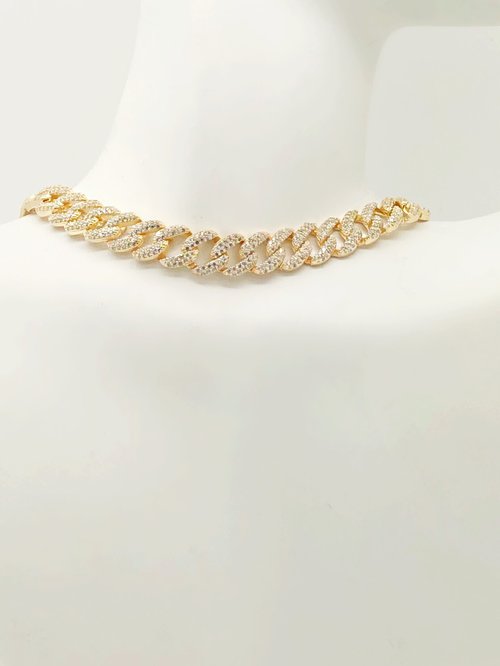 HEAVY CZ PAVE CHAIN CHOKER