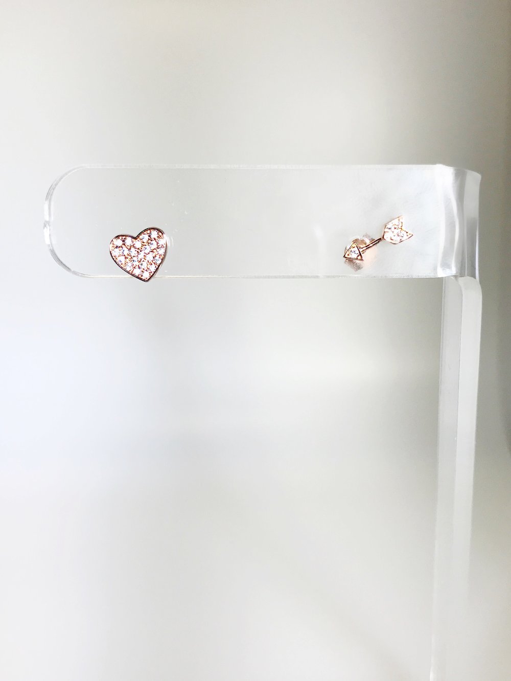 CZ HEART AND ARROW EARRINGS