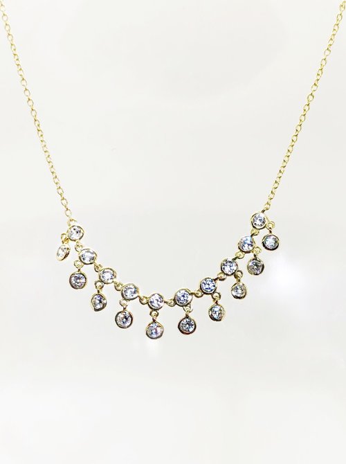 CZ CONDENSED SHAKER NECKLACE-CHOKER