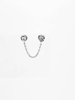 2-HOLE CONNECTER CZ CHAIN EARRING