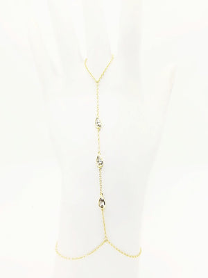 CZ Tear Drop Hand Chain Bracelet