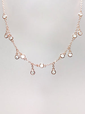 High Low Cz Shaker Choker Necklace