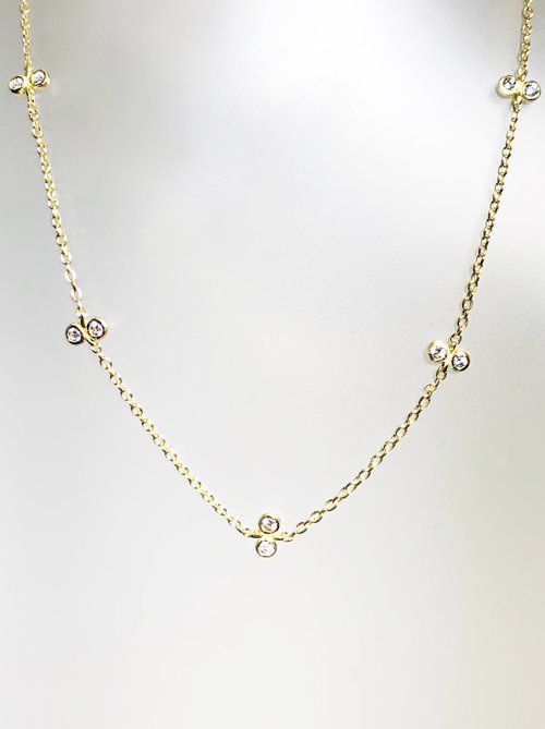 2 CZ ADJUSTABLE NECKLACE - CHOKER