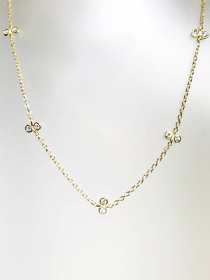 2 CZ ADJUSTABLE NECKLACE - CHOKER