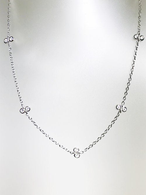 2 CZ ADJUSTABLE NECKLACE - CHOKER