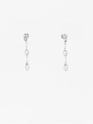 3-CZ TEARDROP DROP EARRINGS