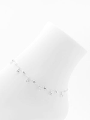 Dainty Triangle Cz Anklet