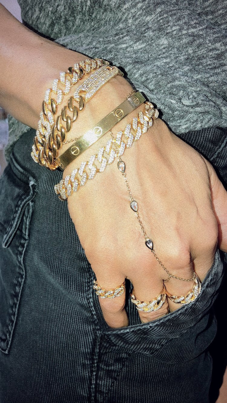 Fancy Cuban Link with Cz Bracelet