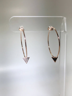 CZ TRIANGLE HOOP EARRINGS