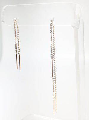 SINGLE- DOUBLE UNEVEN BAR EARRING SET