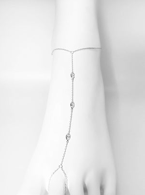 3 Cz Tear Drop Anklet