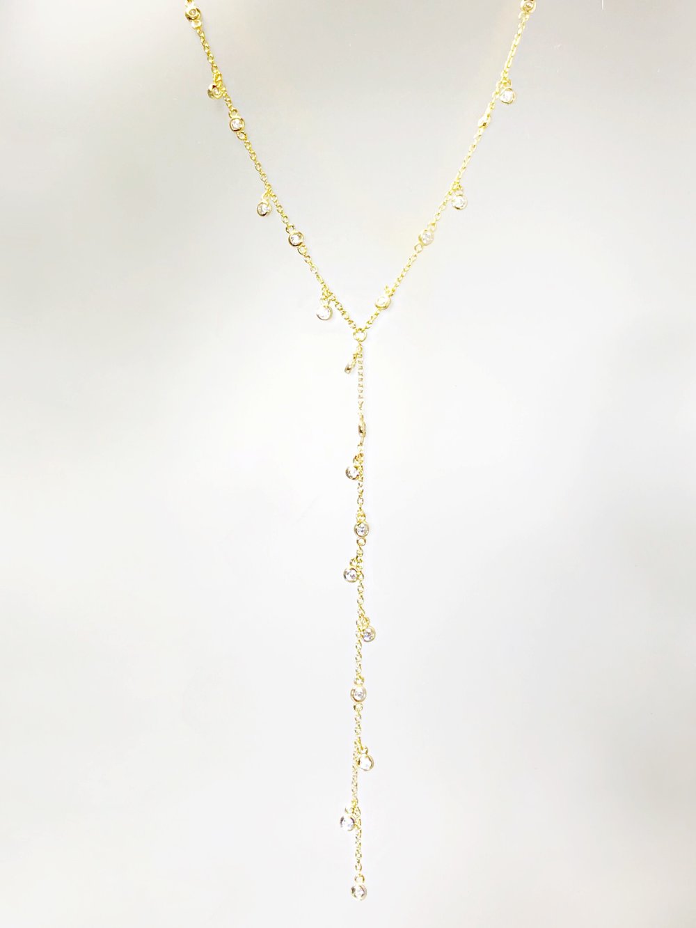 THE ONE CZ SHAKER LARIAT NECKLACE