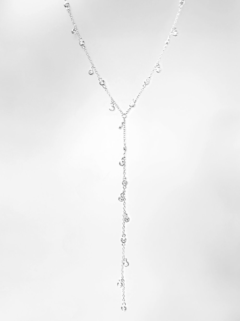 THE ONE CZ SHAKER LARIAT NECKLACE