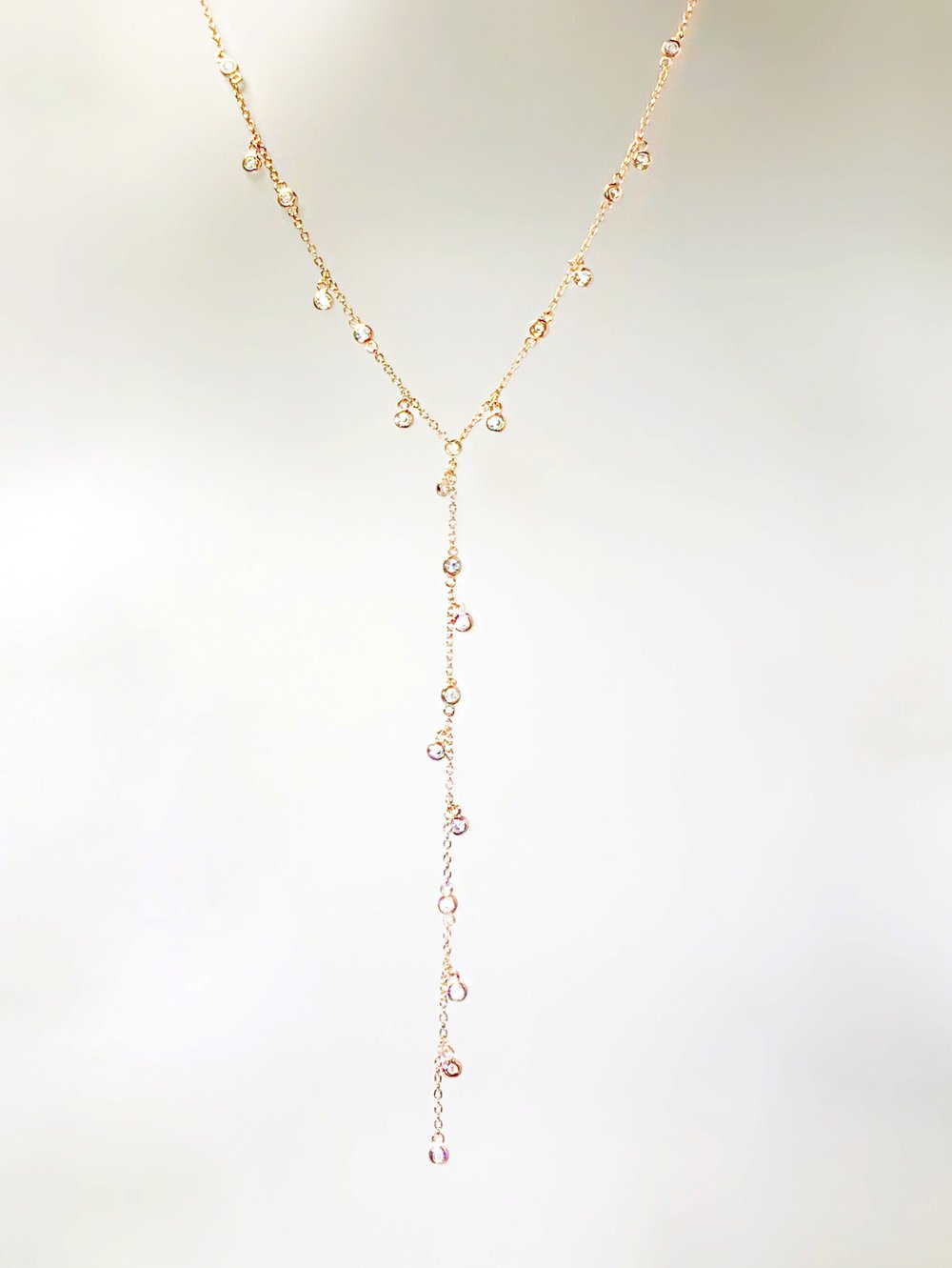 THE ONE CZ SHAKER LARIAT NECKLACE