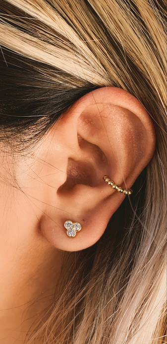 3 Cz Stud Earrings