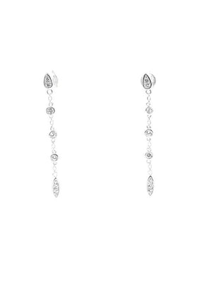 TEARDROP (3) ROUND CZ DROP EARRING