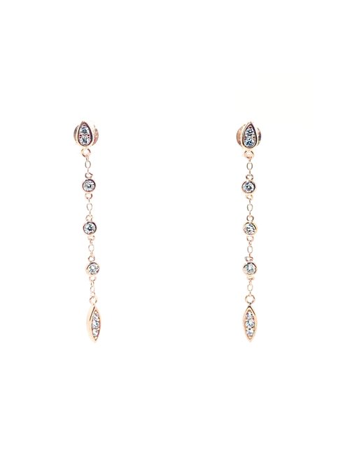 TEARDROP (3) ROUND CZ DROP EARRING