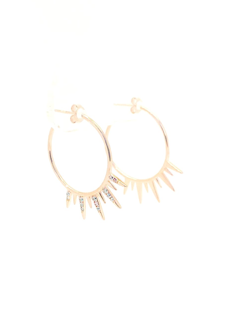 CZ SPIKED HOOP EARRING