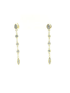 TEARDROP (3) ROUND CZ DROP EARRING