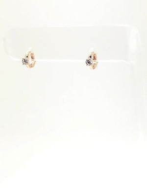 MINI HUGGIE HOOP EARRING WITH ROUND CZ