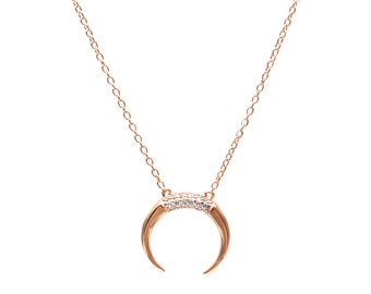 Crescent Cz Necklace