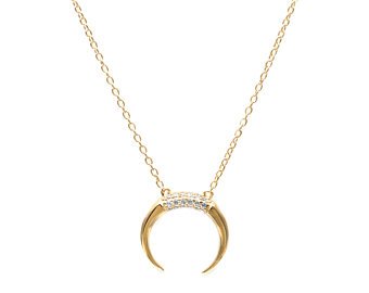 Crescent Cz Necklace