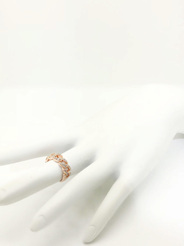 Cuban Link Statement Cz Pave Ring