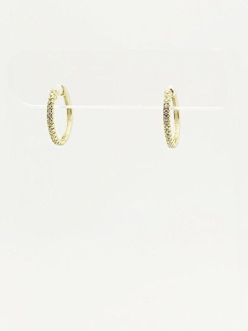 16.6 MM CZ MINI HOOP EARRINGS