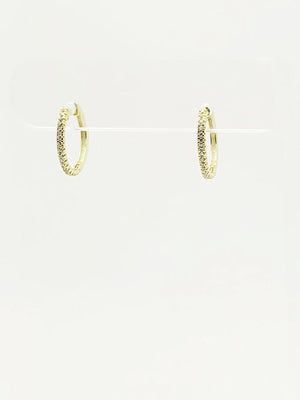 16.6 MM CZ MINI HOOP EARRINGS