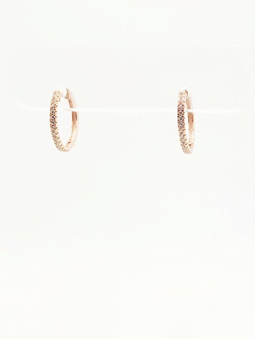 16.6 MM CZ MINI HOOP EARRINGS