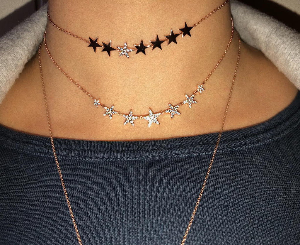 CZ 7-STAR CHOKER NECKLACE